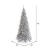 Vickerman Silver Tinsel Fir Slim Artificial Christmas Tree - 2 of 4