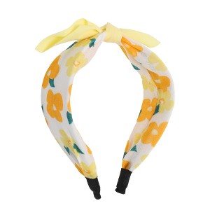 Unique Bargains Girl's Elegant Flower Leaves Headbands 6.30"x4.72"x2.05" Yellow 1 Pc - 1 of 3