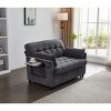 TiramisuBest 55" Velvet Foldable Sofa Bed with Adjustable Backrest and USB Port, 2-Seat Convertible Sleeper Couch with Pillows, Gray - 4 of 4