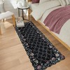 Floral Irregular Edge Carpet Indoor Non Slip Washable Boho Vintage Entry Rug Low Pile Throw Rugs for Entryway - 4 of 4
