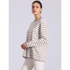 INSPIRE CHIC Women's Sweaters Long Sleeve Casual Striped Crewneck Pullover Top - 2 of 4