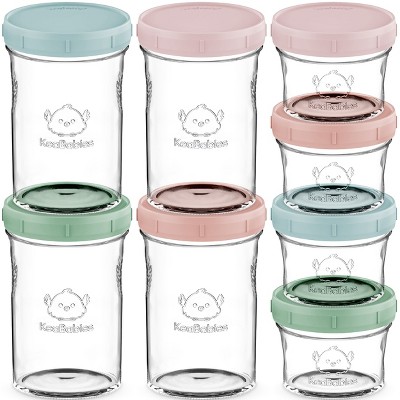 Image of 8pk Prep Baby Food Storage Containers, Leak-Proof, BPA Free Glass Baby Food Jars for Feeding (Musk Dusk)