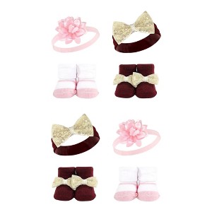 Hudson Baby Infant Girl 8Pc Headband and Socks Set, Flower, 0-9 Months - 1 of 2