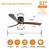 YUHAO  Smart Integrated Dimmable LED Modern and Farmhouse Flush Mount Ceiling Fan with Light,Works with Alexa and Google Assistant - 2 of 4