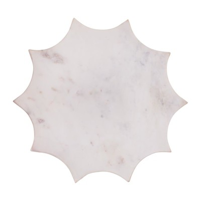 Camilla White Marble Gold Base Sun Shaped Side Table