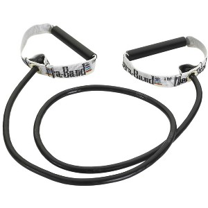THERABAND Resistance Tubing, Hard Handles, 50 IN, Black, Special Heavy Thickness, 7.3 LBS Resistance, Level 6 - 1 of 4