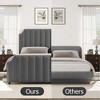 Bed Frame with 50.2" Headboard,Upholstered Platform Bed Frame with Vertical Channel Tufted - 3 of 4