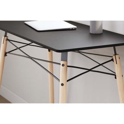 Jaspeni Black and Natural Wood Home Office Desk