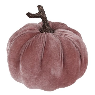 Northlight Velour Pumpkin Glittered Fall Harvest Decoration - 6.25" - Light Plum Purple
