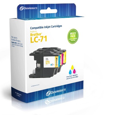 Photo 1 of Remanufactured Cyan/Magenta/Yellow 3-Pack Standard Ink Cartridges - Compatible with Brother LC-71 Ink Series (LC713PKS) - Dataproducts