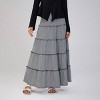 Women's Elastic Waist Check Tiered Ruffle Hem Maxi Skirt - Wild Fable™ Black - 3 of 4