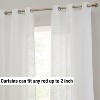 HLC.ME Emily Faux Linen Semi Sheer Light Filtering Grommet Lightweight Window Curtains Drapery Panels, Set of 2 - 3 of 4
