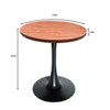 LeisureMod Bristol 27" Round Dining Table – Modern MDF Top Accent Café Table & Glossy Black Iron Pedestal Base for Kitchen and Small Spaces - 4 of 4