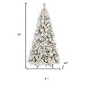 HomeRoots 6' White Pre Lit Full Flocked Fir Christmas Tree - 3 of 4