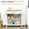 HDZNVF Farmhouse Sideboard Buffet Cabinet, Barn Door Style Kitchen Cabinet, White Wash - 4 of 4