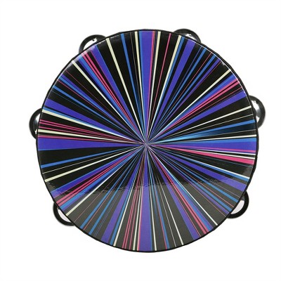 Polyester Drum Skin + Solid Wood 8-inch Double-row Colorful Tambourine Hand-rolled Hand Drum Percussion Instrument golden square