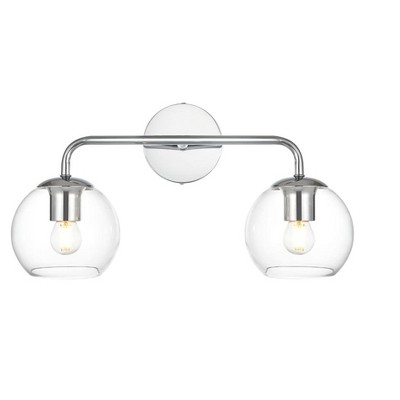 Elegant Lighting Genesis 2 light Chrome and Clear Bath Sconce