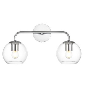 Elegant Lighting Genesis 2 light Chrome and Clear Bath Sconce - 1 of 4
