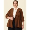 Agnes Orinda Women's Plus Size Notched Lapel Ruffle Peplum Ruched Buttons Outfits Blazers - 2 of 4