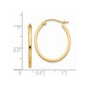 Black Bow Jewelry 1.5mm x 26mm Polished 14k Yellow Gold Square Tube Oval Hoop Earrings - 4 of 4