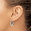 Black Bow Jewelry 3mm Round Hoop Earrings in 14k White Gold, 20mm (3/4 Inch) - 4 of 4