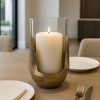 Modern Glass Pillar Hurrican Candle Holder with Metal Base - Decorative Home Decor for Living Room, Tables, Entryway, or Console Accent - Gold - 3 of 4