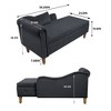 Grungis Velvet Storage Benches with Nailhead Trim,Upholstered Storage Ottoman with Rolled Armrests and Pillow,Ottoman Bench for Living Room - 3 of 4