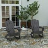 Merrick Lane HDPE Adirondack Chair with Cup Holder and Pull Out Ottoman, All-Weather HDPE Indoor/Outdoor Chair - 4 of 4