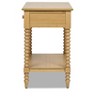 Easton 28" Modern Farmhouse Turned 1-Drawer Storage Side Table with Shelf, Natural Brown Wood - 2 of 4