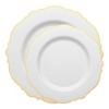 Smarty Had A Party White w/ Gold Rim Blossom Plastic Dinnerware Set - 120 Sets - 2 of 4