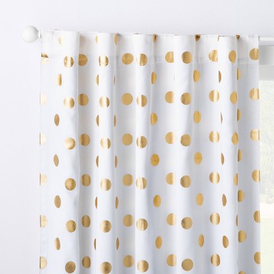 Blackout Curtain Panel Dots Cloud, Gold Polka Dot Sheer Curtains