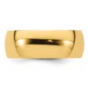 Black Bow Jewelry 7mm or 8mm 14K Yellow Gold Lightweight Domed Comfort Fit Band - 3 of 4