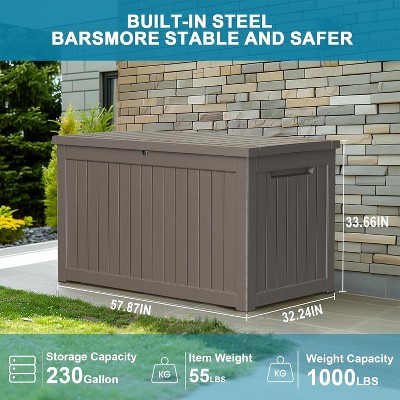 YARDGRACE large gallon resin deck box, lockable terrace indoor and outdoor storage box, waterproof storage box