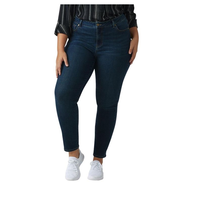 DressBarn Women's Plus Westport Signature High Rise 5 Pocket Skinny Jeans with Hidden Tummy Solution, 1 of 3