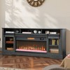 HOMCOM Fireplace TV Stand for TVs Up to 80 Inch, Entertainment Center with 36" Electric Fireplace, TV Console with Open Storage, Side Cabinets, Gray - 3 of 4