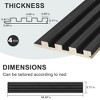 Gulches 4-Pack Solid Wood Acoustic Wall Panels (94.5" x 5.7") - Chic Slat Panels for Interior Decor (Black Finish) - 3 of 4