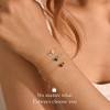 Turandoss 18K Gold Heart Bracelets for Women Girls - Dainty Double Pear Birthstone Bracelet, Zircon Link Chain Bracelet, Christmas Gifts, 6+2.5Inches - 2 of 4