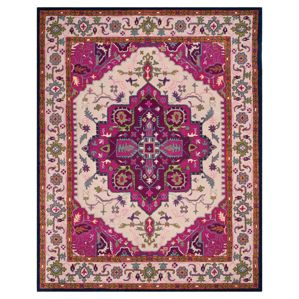 6'x9' Alden Medallion Area Rug Ivory/Pink - Safavieh