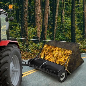 50" Tow-Behind Lawn Sweeper - 26 cu.ft. Leaf & Grass Collector with Adjustable Height & Dumping Rope Design for Easy Debris Pickup - 1 of 4