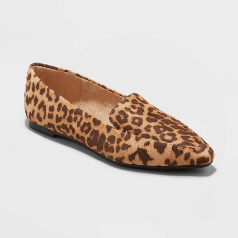 Leopard flats hot sale women's shoes