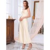 INSPIRE CHIC Women's Satin Spaghetti Strap Cowl Neck Ruched Evening Cocktail Sleeveless Midi Dresses - 2 of 4