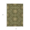 Olive Green Artichoke Green And Gold Floral Medallion Washable Indoor Outdoor Area Rug - 3 of 4
