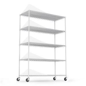 NicBex 82.00" 6-Tier Bookshelf with Adjustable Shelves & Wheels Bookcases for Living Room Home Office - 1 of 4