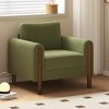 Teddy Accent Chair with Walnut Wood Legs,Modern Upholstered Armchair with Curved Armrests,Accent Chair for Living Room or Bedroom-Koiai - 3 of 4