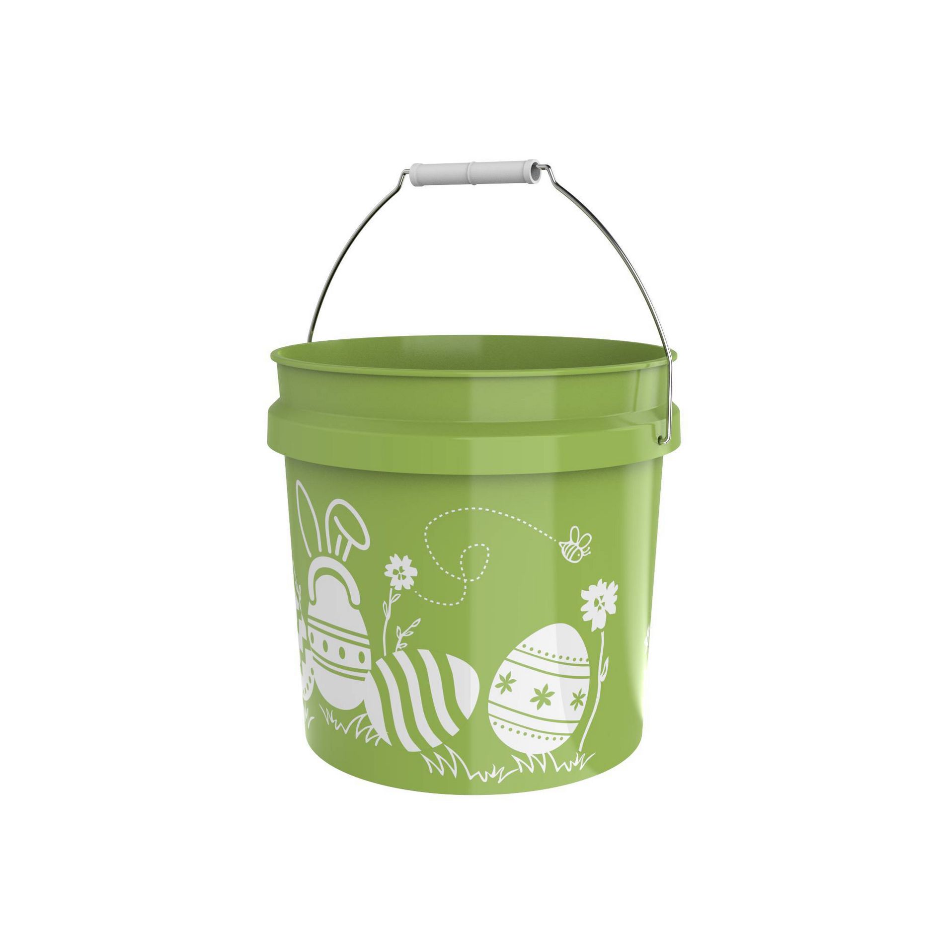 2gal Bucket Easter Bunny and Eggs Green