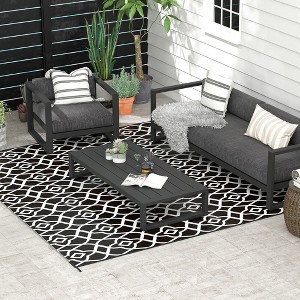Gulches Outsunny Reversible Outdoor Rug, 8' x 10' Waterproof Plastic Straw Floor Mat - 1 of 4