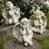 Northlight Set of 3 Sitting Cherub Angel Outdoor Patio Garden Statues 11" - White - 2 of 4
