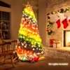 Tangkula 7FT Artificial Hinged Christmas Tree Colorful Rainbow Full Fir Xmas Tree with 1213 Branch Tips - 4 of 4