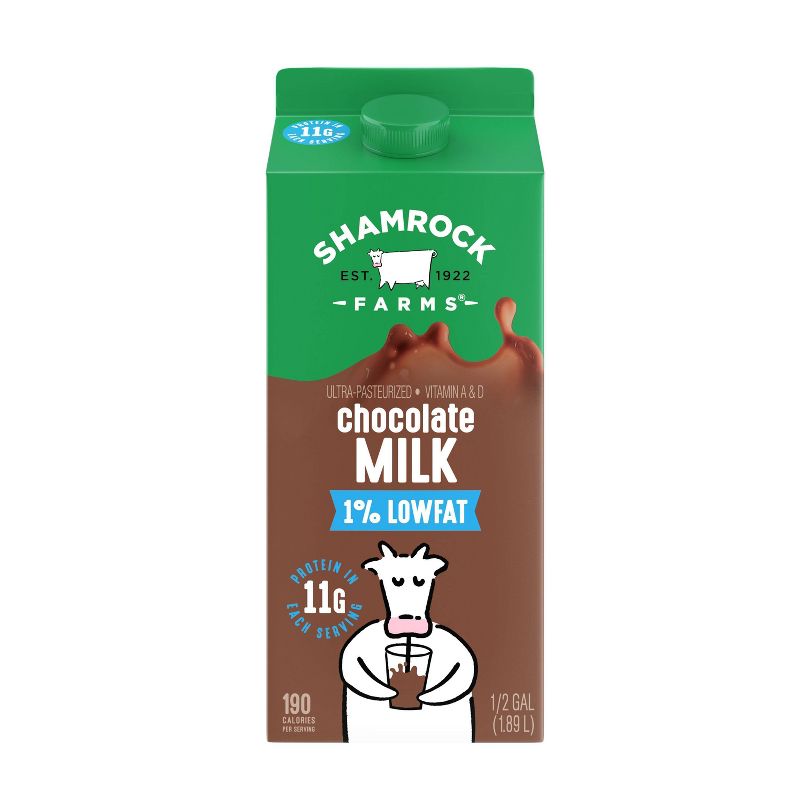 Shamrock Farms 1% Chocolate Milk - 0.5gal, 3 of 4