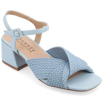 Journee Collection Womens Zerlina Tru Comfort Foam Knit Block Heel Sandals